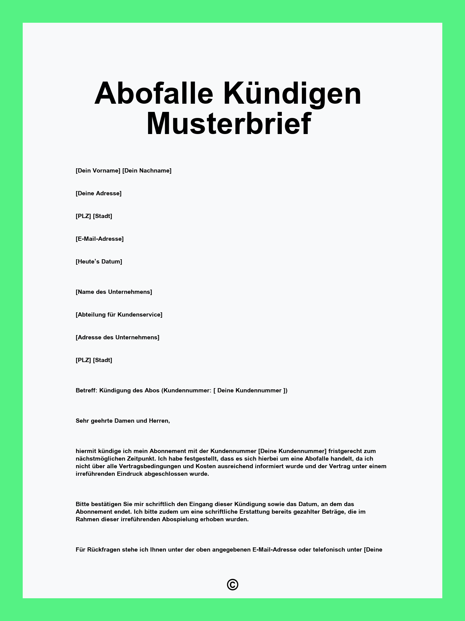Abofalle Kündigen Musterbrief