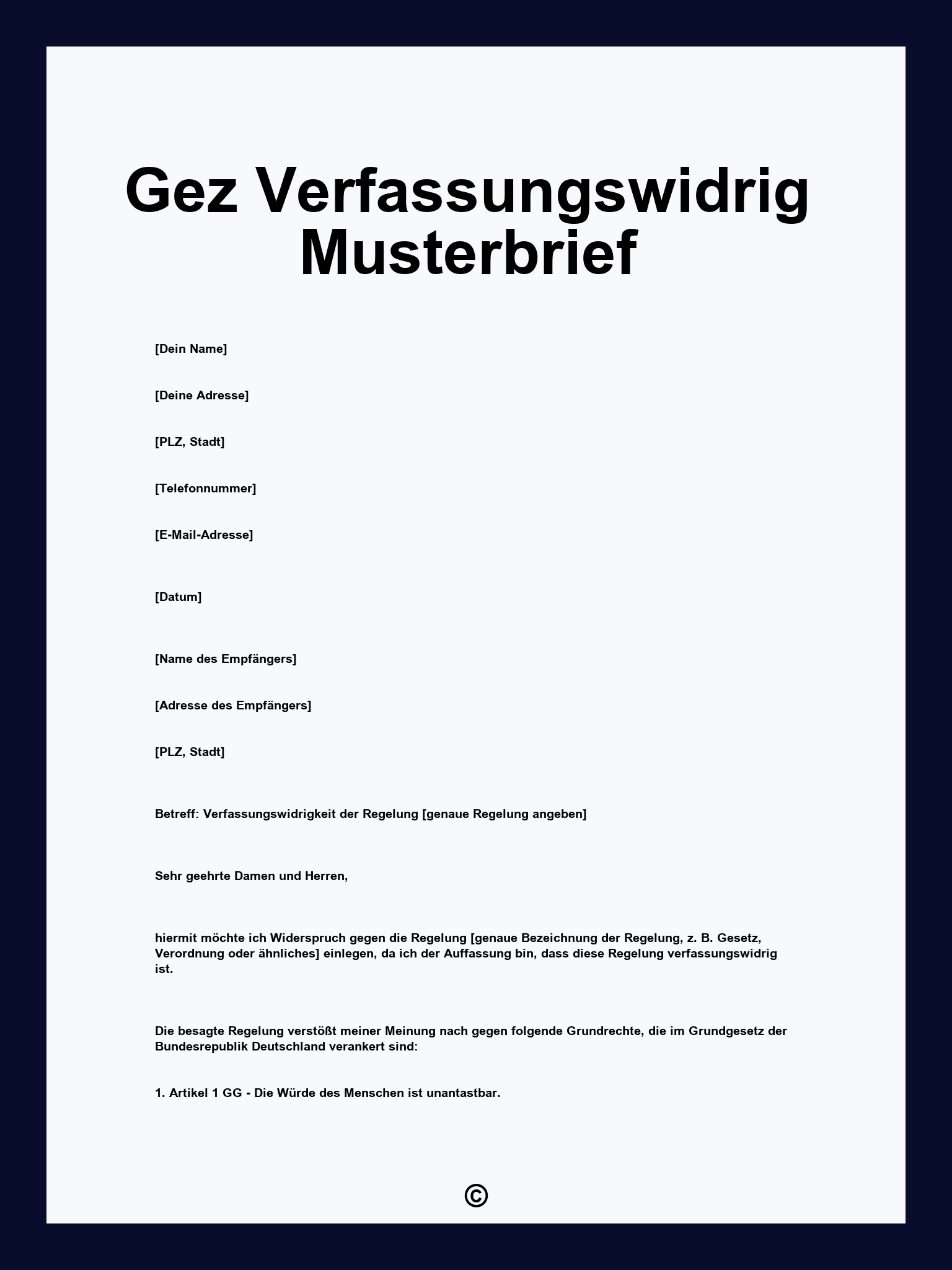 Gez Verfassungswidrig Musterbrief
