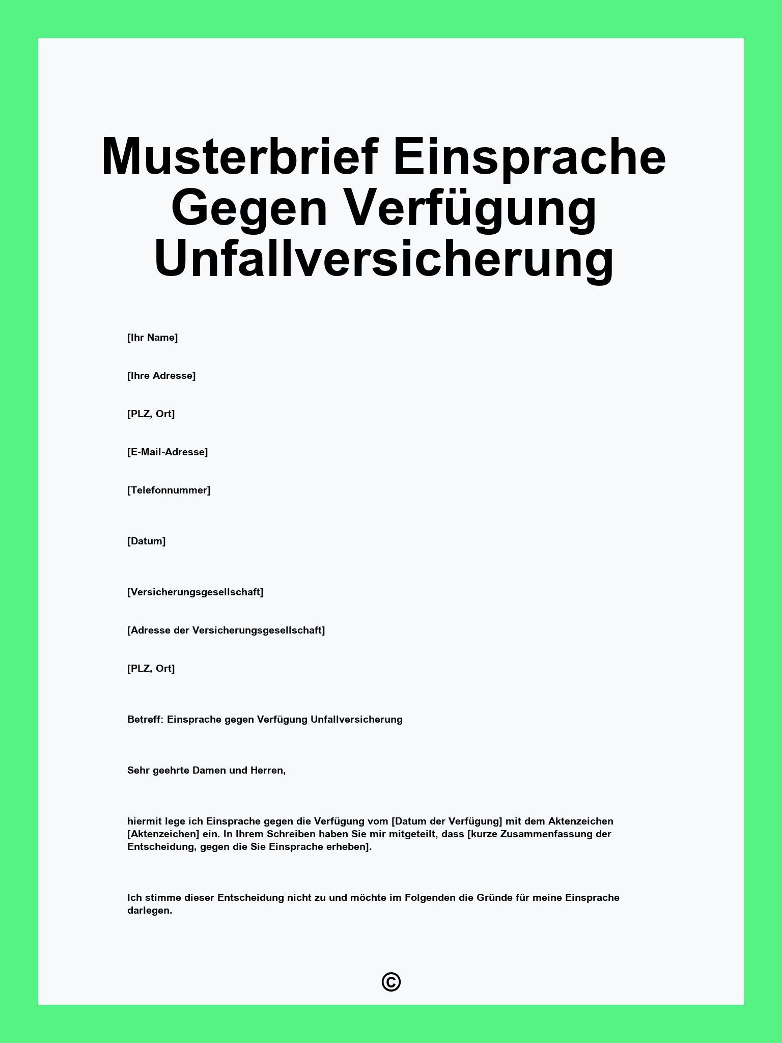 Musterbrief Einsprache Gegen Verfügung Unfallversicherung